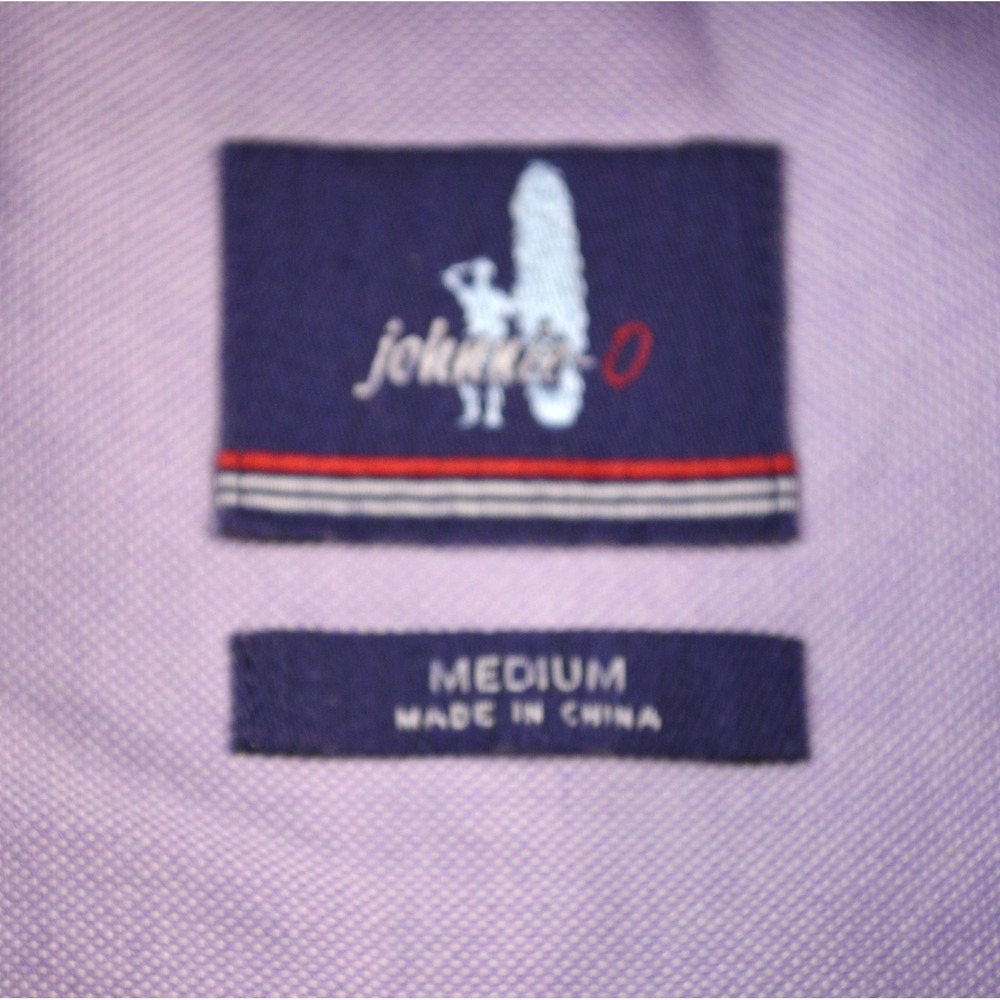 Johnnie O Mens Long Sleeve Button Down Shirt Purple Medium Cotton Tencel Logo - Picture 5 of 9